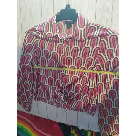 70s-inspired Rachel Zoe Sz XS Art Deco Retro-Chic boho-rock "silky" Blouse - Picture 9 of 10